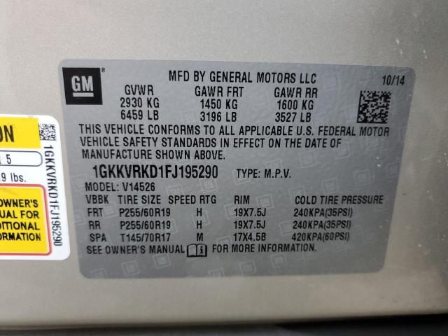 Photo 12 VIN: 1GKKVRKD1FJ195290 - GMC ACADIA SLT 