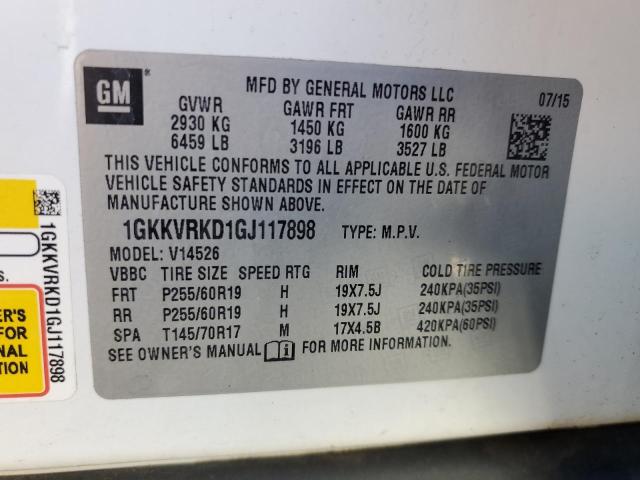 Photo 9 VIN: 1GKKVRKD1GJ117898 - GMC ACADIA SLT 