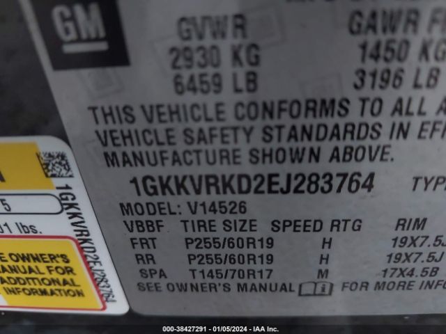 Photo 8 VIN: 1GKKVRKD2EJ283764 - GMC ACADIA 