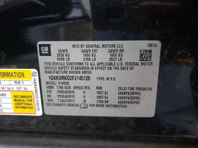 Photo 9 VIN: 1GKKVRKD2FJ145126 - GMC ACADIA SLT 