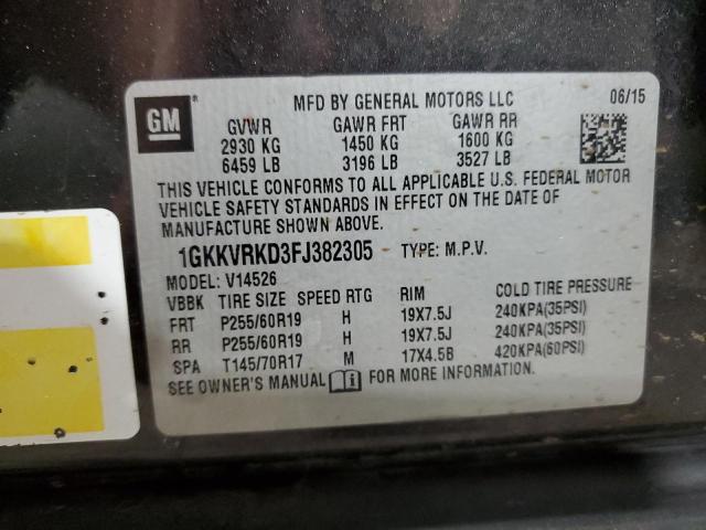 Photo 12 VIN: 1GKKVRKD3FJ382305 - GMC ACADIA SLT 