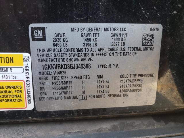 Photo 12 VIN: 1GKKVRKD3GJ346308 - GMC ACADIA SLT 