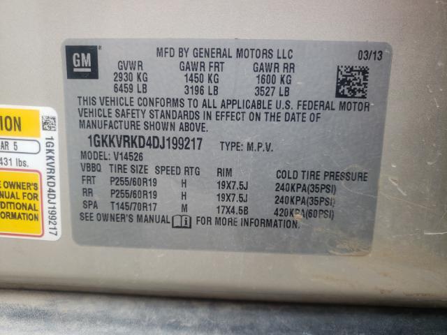 Photo 9 VIN: 1GKKVRKD4DJ199217 - GMC ACADIA SLT 