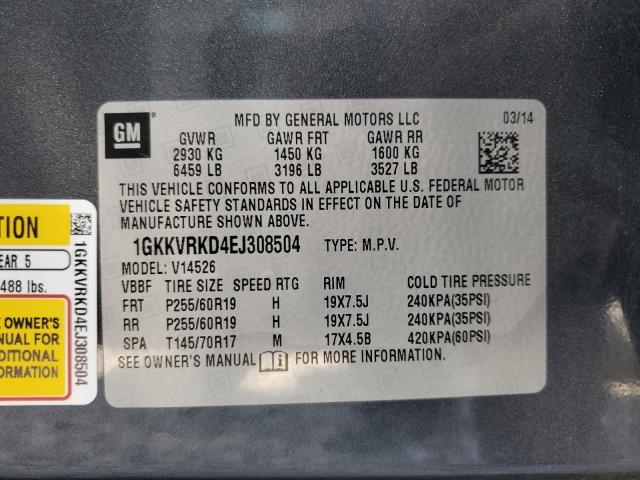 Photo 13 VIN: 1GKKVRKD4EJ308504 - GMC ACADIA SLT 