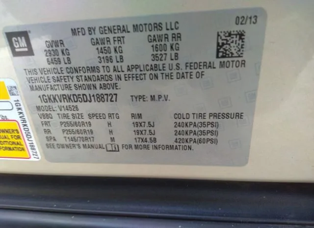 Photo 8 VIN: 1GKKVRKD5DJ188727 - GMC ACADIA 