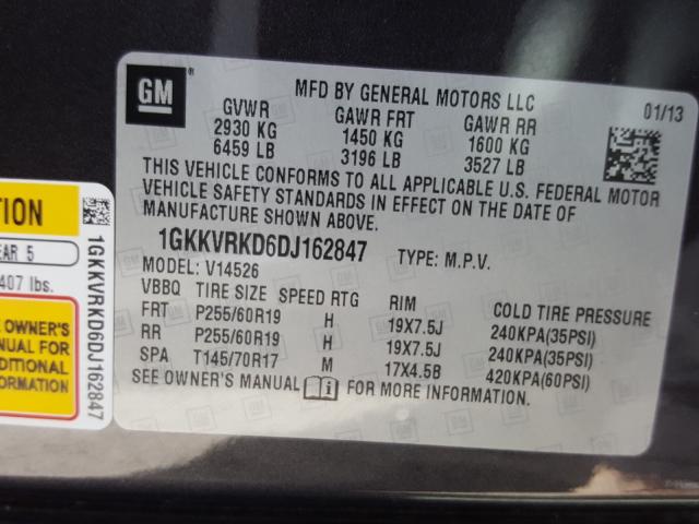 Photo 9 VIN: 1GKKVRKD6DJ162847 - GMC ACADIA SLT 