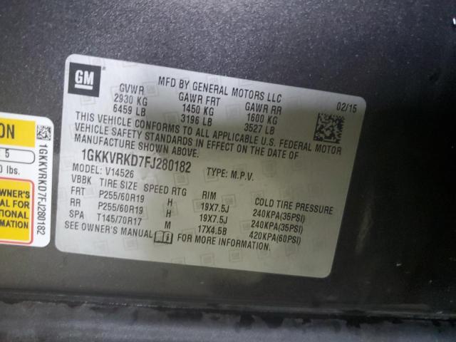 Photo 9 VIN: 1GKKVRKD7FJ280182 - GMC ACADIA SLT 