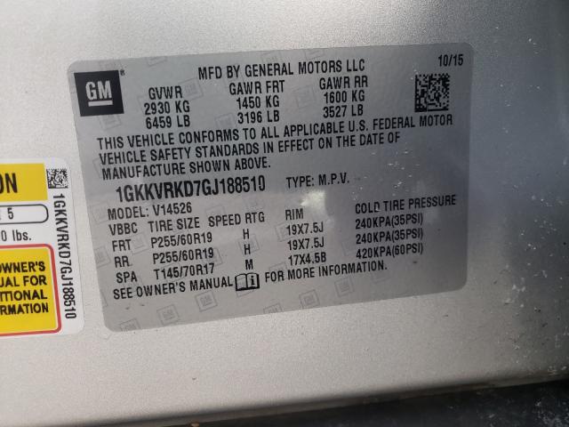 Photo 9 VIN: 1GKKVRKD7GJ188510 - GMC ACADIA SLT 