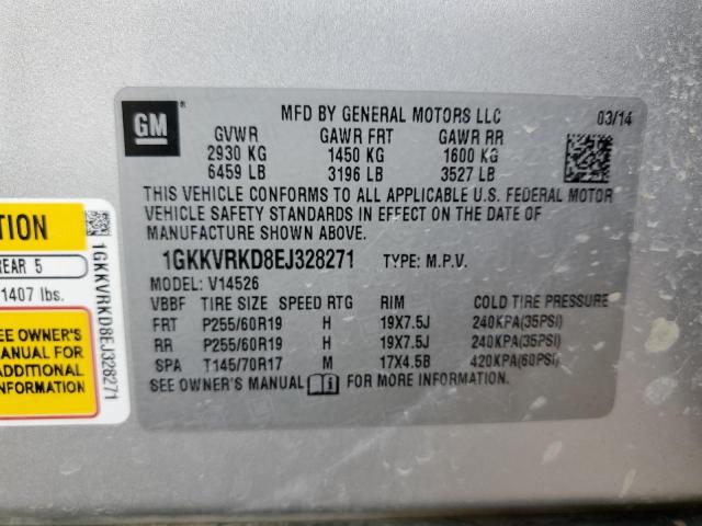 Photo 12 VIN: 1GKKVRKD8EJ328271 - GMC ACADIA SLT 