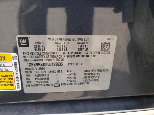 Photo 9 VIN: 1GKKVRKD9DJ192635 - GMC ACADIA SLT 