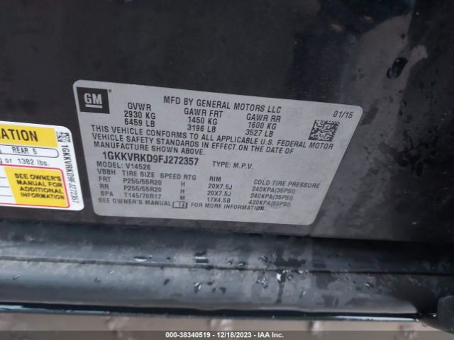 Photo 8 VIN: 1GKKVRKD9FJ272357 - GMC ACADIA 