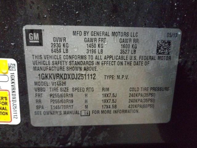 Photo 9 VIN: 1GKKVRKDXDJ251112 - GMC ACADIA SLT 