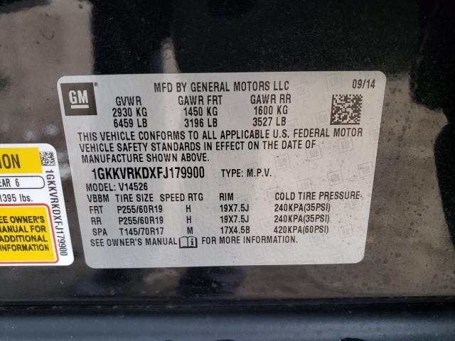 Photo 9 VIN: 1GKKVRKDXFJ179900 - GMC ACADIA SLT 