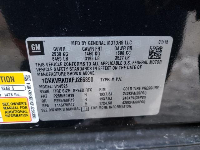 Photo 9 VIN: 1GKKVRKDXFJ266390 - GMC ACADIA SLT 