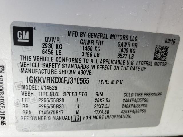 Photo 13 VIN: 1GKKVRKDXFJ310565 - GMC ACADIA SLT 