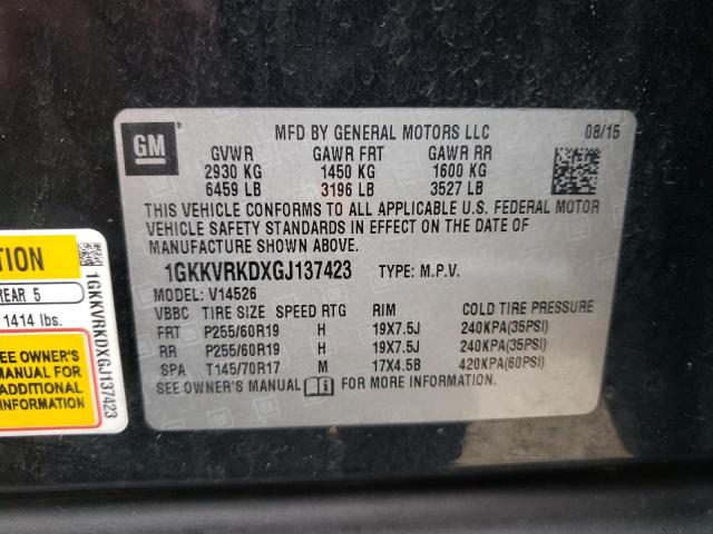 Photo 11 VIN: 1GKKVRKDXGJ137423 - GMC ACADIA SLT 