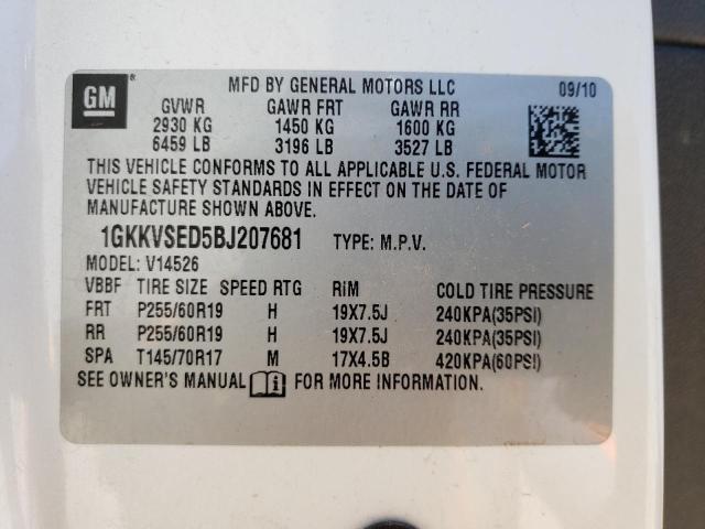 Photo 9 VIN: 1GKKVSED5BJ207681 - GMC ACADIA SLT 