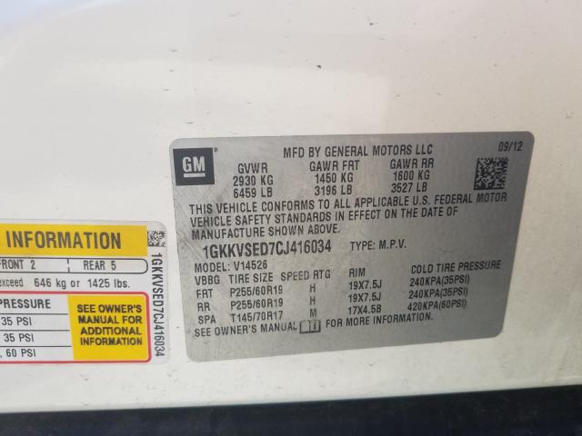 Photo 9 VIN: 1GKKVSED7CJ416034 - GMC ACADIA SLT 