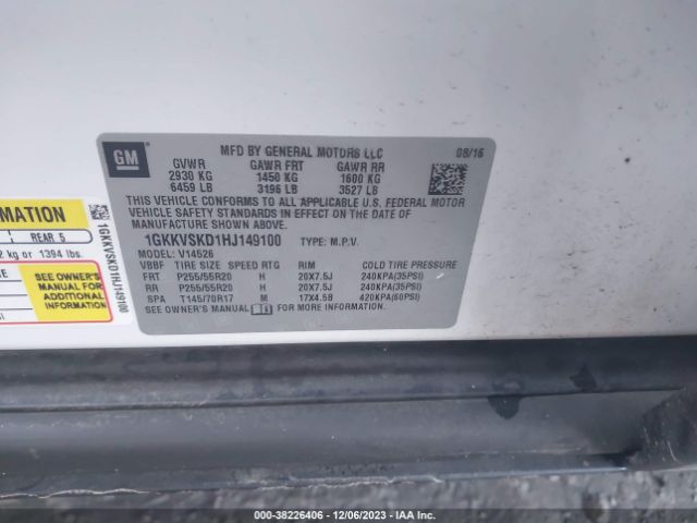 Photo 8 VIN: 1GKKVSKD1HJ149100 - GMC ACADIA LIMITED 