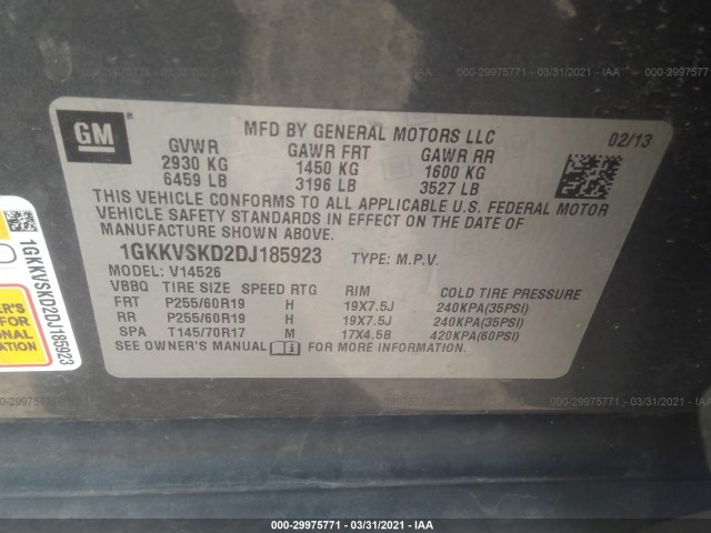 Photo 8 VIN: 1GKKVSKD2DJ185923 - GMC ACADIA 