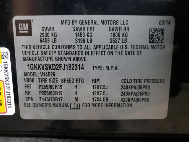 Photo 13 VIN: 1GKKVSKD2FJ182314 - GMC ACADIA SLT 