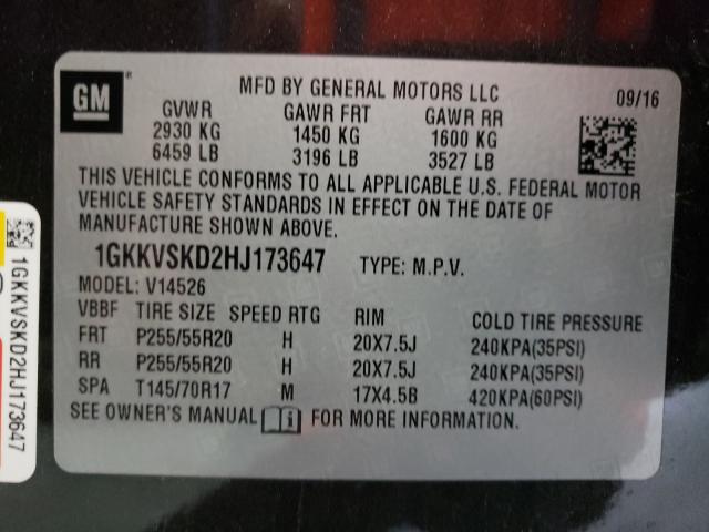 Photo 9 VIN: 1GKKVSKD2HJ173647 - GMC ACADIA LIM 