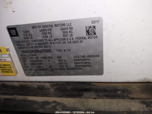 Photo 8 VIN: 1GKKVSKD5HJ276383 - GMC ACADIA 