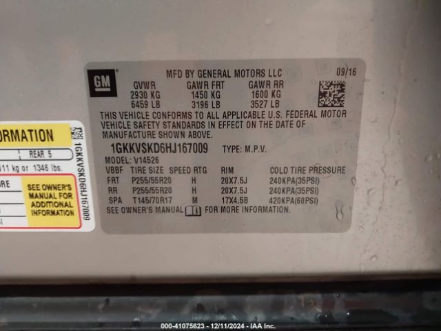 Photo 8 VIN: 1GKKVSKD6HJ167009 - GMC ACADIA 