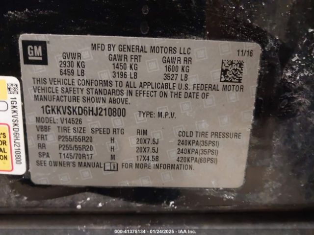 Photo 8 VIN: 1GKKVSKD6HJ210800 - GMC ACADIA 
