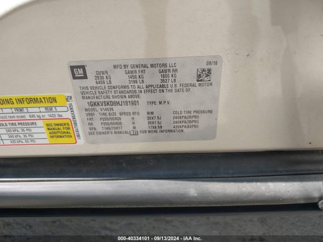 Photo 8 VIN: 1GKKVSKD8HJ181901 - GMC ACADIA 