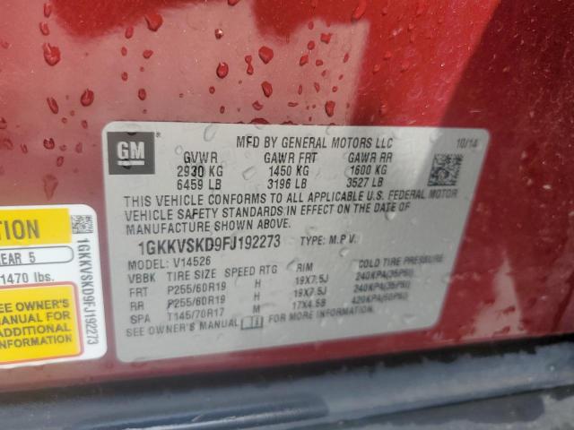 Photo 12 VIN: 1GKKVSKD9FJ192273 - GMC ACADIA SLT 