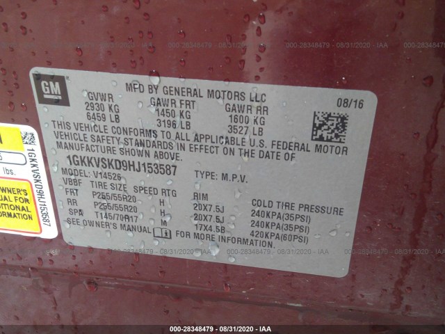 Photo 8 VIN: 1GKKVSKD9HJ153587 - GMC ACADIA LIMITED 