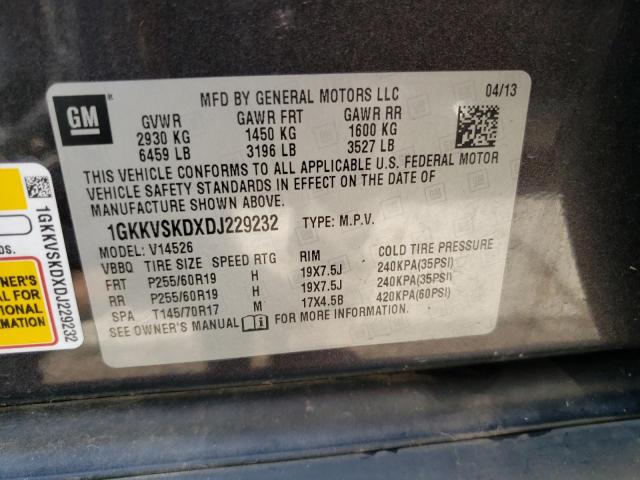 Photo 12 VIN: 1GKKVSKDXDJ229232 - GMC ACADIA SLT 