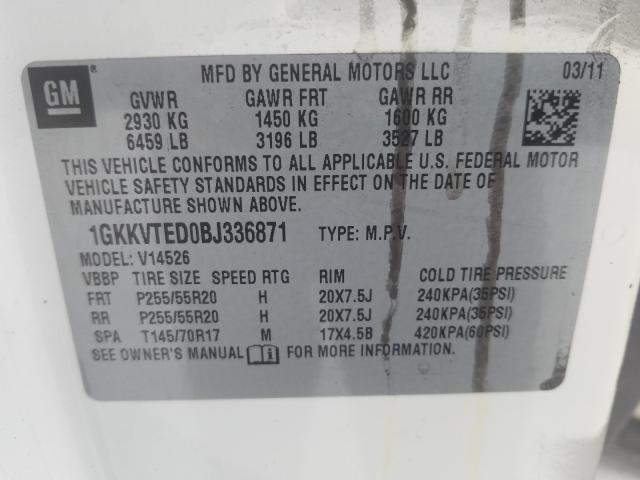 Photo 9 VIN: 1GKKVTED0BJ336871 - GMC ACADIA DEN 