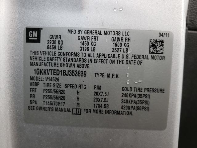 Photo 9 VIN: 1GKKVTED1BJ353839 - GMC ACADIA DEN 