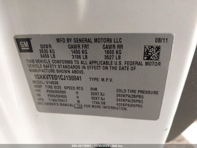 Photo 8 VIN: 1GKKVTED1CJ130041 - GMC ACADIA 