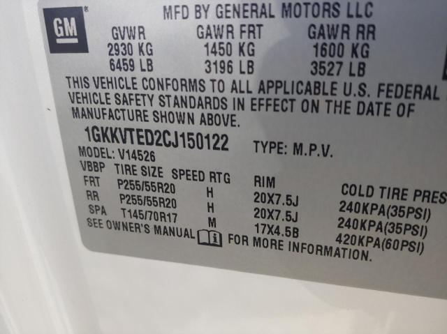 Photo 9 VIN: 1GKKVTED2CJ150122 - GMC ACADIA DEN 