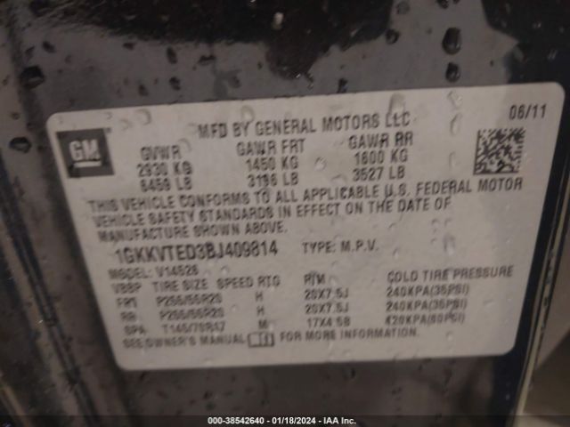 Photo 8 VIN: 1GKKVTED3BJ409814 - GMC ACADIA 