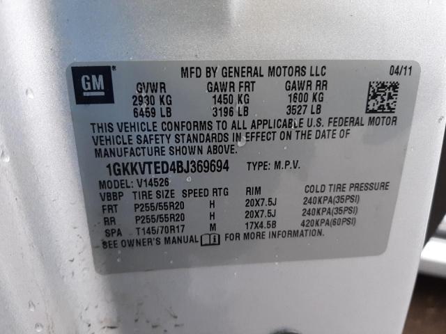 Photo 9 VIN: 1GKKVTED4BJ369694 - GMC ACADIA DEN 