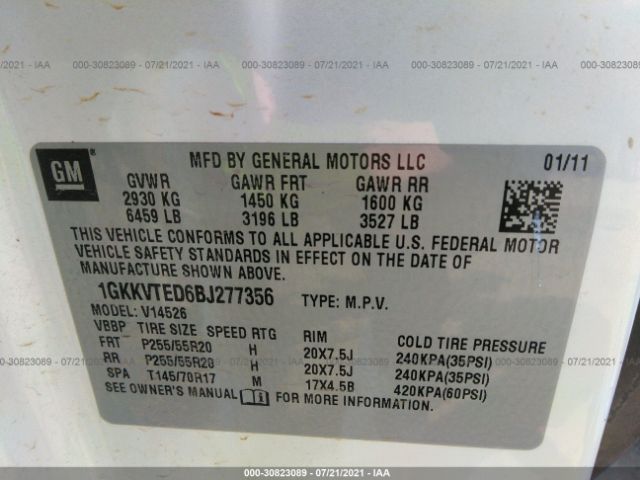 Photo 8 VIN: 1GKKVTED6BJ277356 - GMC ACADIA 