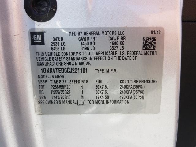 Photo 9 VIN: 1GKKVTED6CJ251101 - GMC ACADIA DEN 