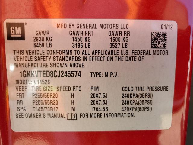 Photo 12 VIN: 1GKKVTED8CJ245574 - GMC ACADIA DEN 