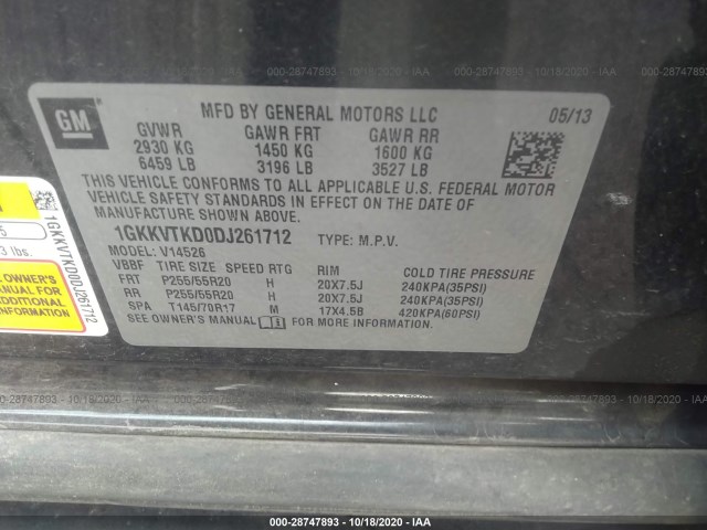 Photo 8 VIN: 1GKKVTKD0DJ261712 - GMC ACADIA 