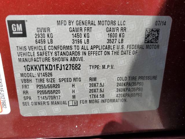 Photo 12 VIN: 1GKKVTKD1FJ127682 - GMC ACADIA DEN 