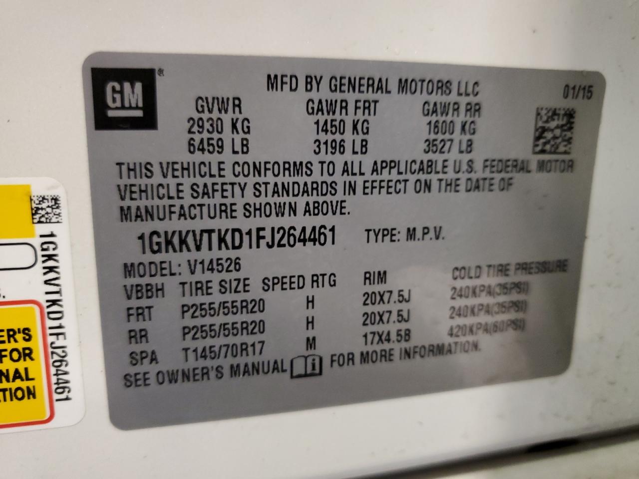 Photo 13 VIN: 1GKKVTKD1FJ264461 - GMC ACADIA 