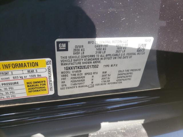 Photo 9 VIN: 1GKKVTKD2EJ217552 - GMC ACADIA DEN 