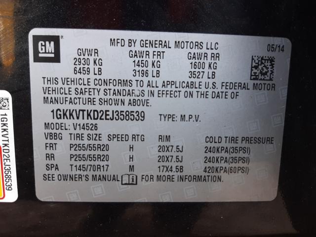 Photo 9 VIN: 1GKKVTKD2EJ358539 - GMC ACADIA DEN 