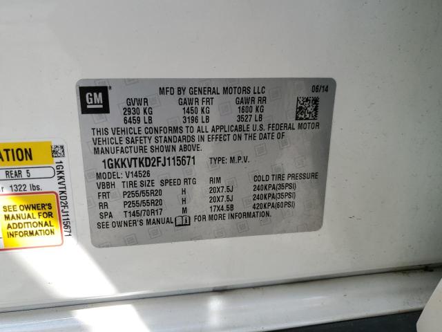 Photo 12 VIN: 1GKKVTKD2FJ115671 - GMC ACADIA DEN 