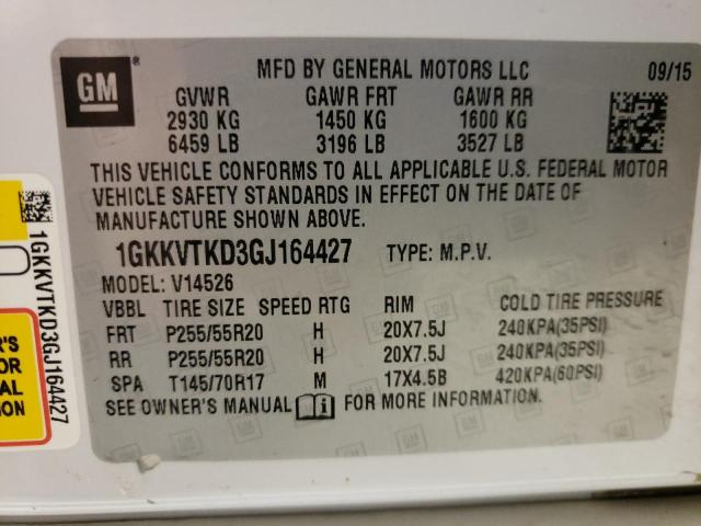 Photo 9 VIN: 1GKKVTKD3GJ164427 - GMC ACADIA DEN 