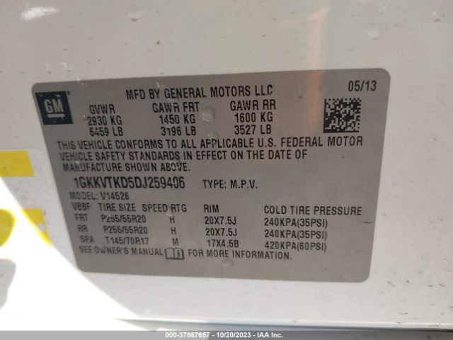 Photo 8 VIN: 1GKKVTKD5DJ259406 - GMC ACADIA 